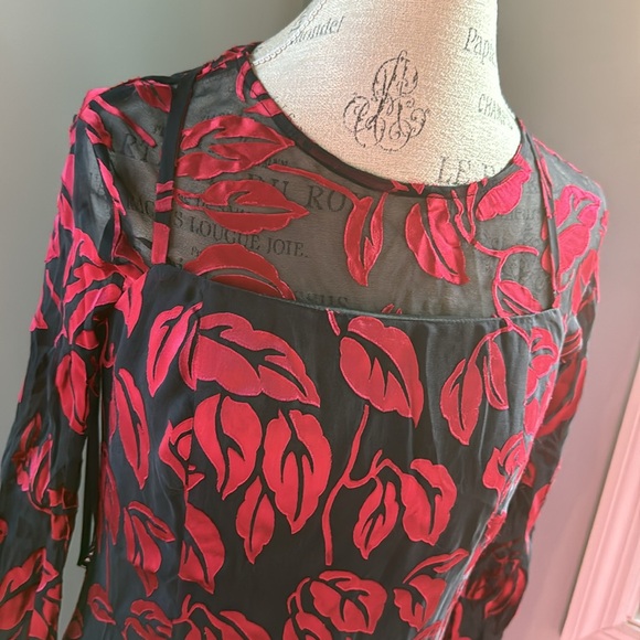 Vintage Adele Palmer 2 piece  satin appliqués dress and top NWT size medium - Picture 3 of 12